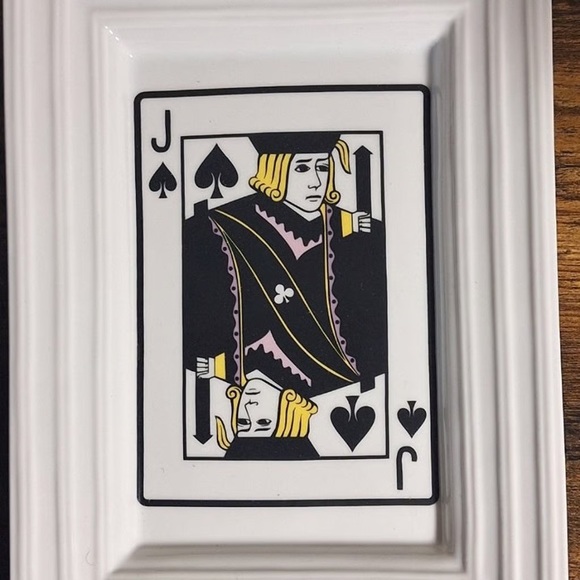 Jack of Spades Playing Card Rectangular Shaped Ceramic Appetizer Plate - Picture 3 of 11
